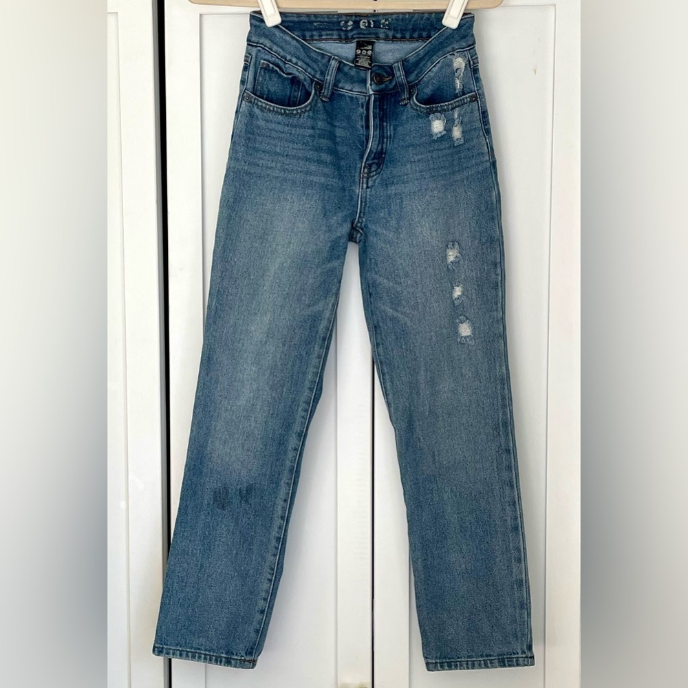Rewash Eco-Friendly Denim Jeans, straight leg, button fly, mid rise, sz 00, 23